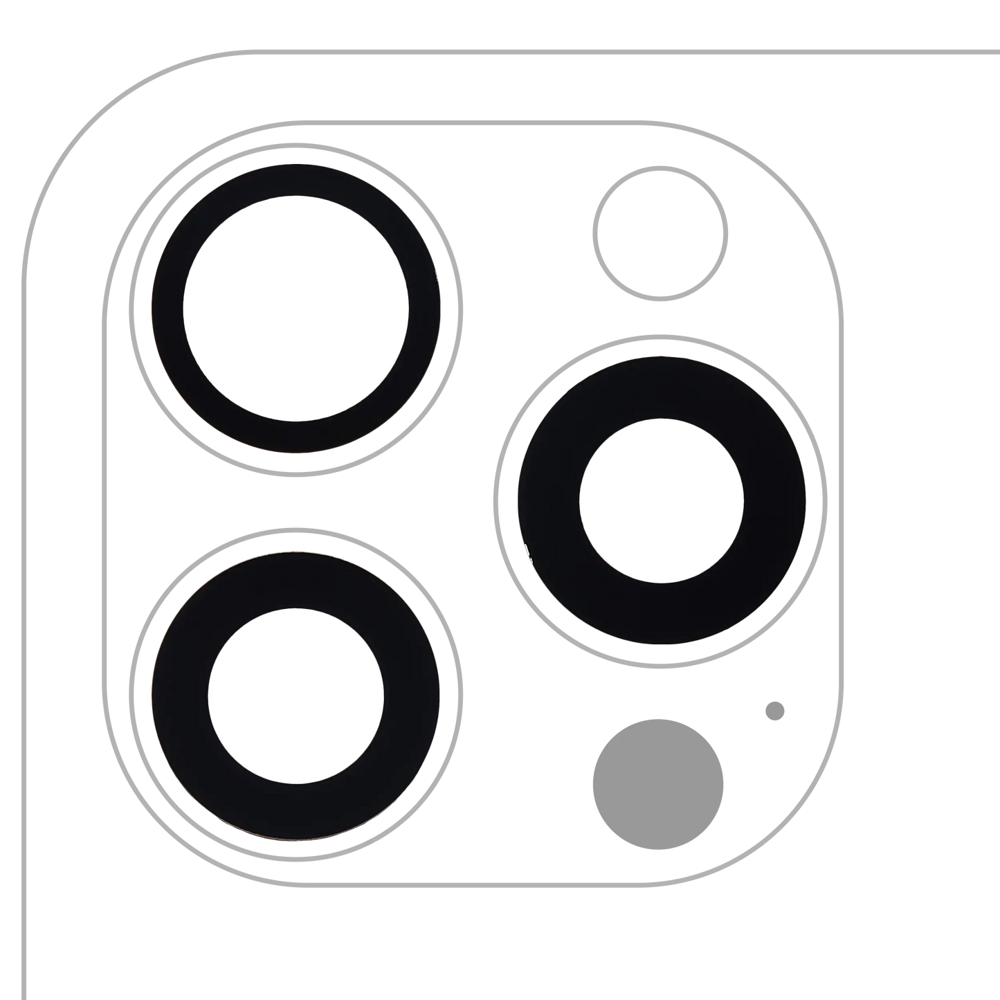 Lente de cámara trasera (solo cristal) con adhesivo para iPhone 15 Pro Max (juego de 3 piezas) (Premium) 100% Zafiro