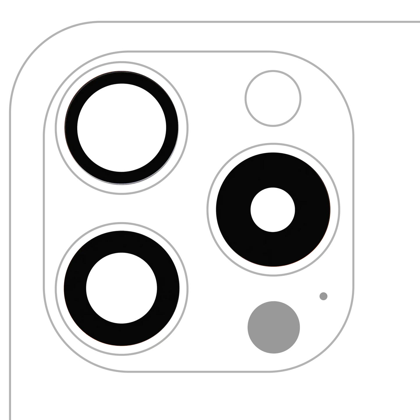 Lente de cámara trasera (solo cristal) con adhesivo para iPhone 15 Pro (juego de 3 piezas) (Premium) 100% Zafiro