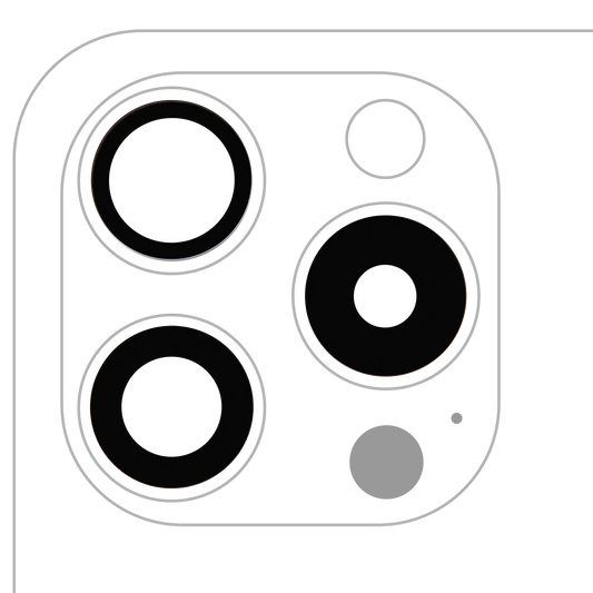 Lente de cámara trasera (solo cristal) con adhesivo para iPhone 15 Pro (juego de 3 piezas) (Premium) 100% Zafiro