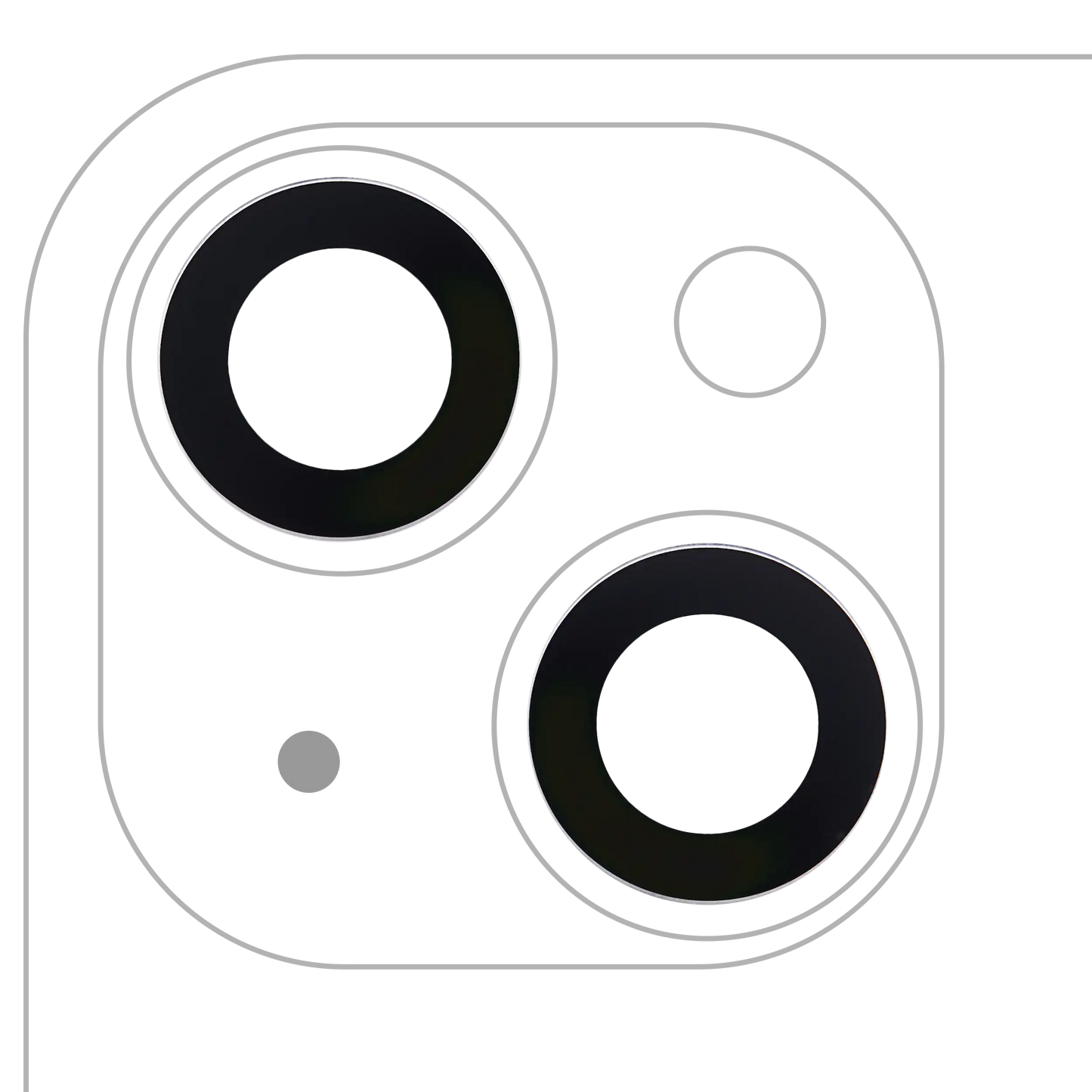 Lente de cámara trasera (solo cristal) con adhesivo para iPhone 14/14 Plus/15/15 Plus (juego de 2 piezas) (Premium) 100% Zafiro