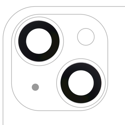 Lente de cámara trasera (solo cristal) con adhesivo para iPhone 14/14 Plus/15/15 Plus (juego de 2 piezas) (Premium) 100% Zafiro