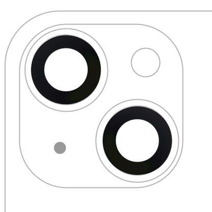 Lente de cámara trasera (solo cristal) con adhesivo para iPhone 14/14 Plus/15/15 Plus (juego de 2 piezas) (Premium) 100% Zafiro