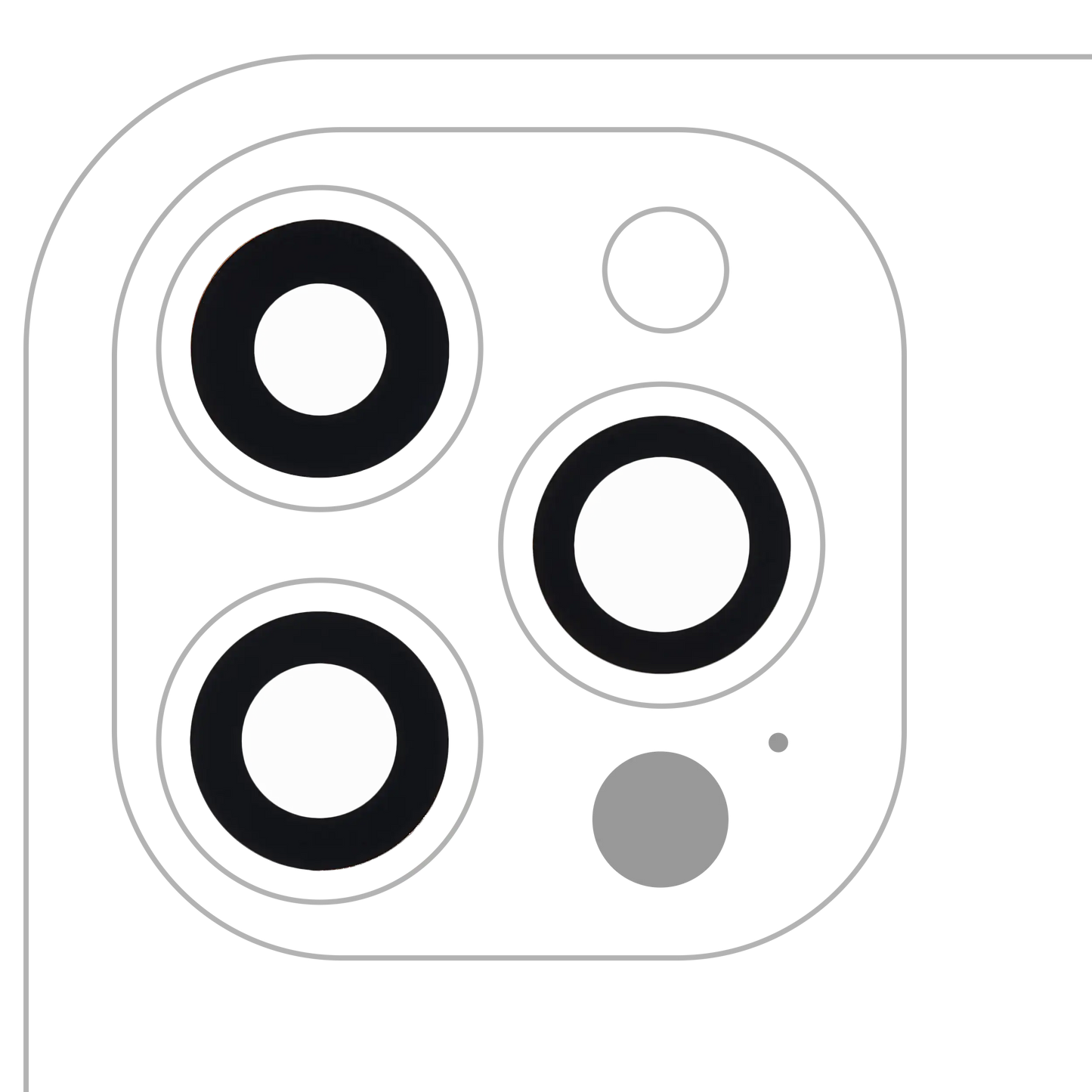 Lente de cámara trasera (solo cristal) con adhesivo para iPhone 12 Pro Max (juego de 3 piezas) (zafiro auténtico/premium)