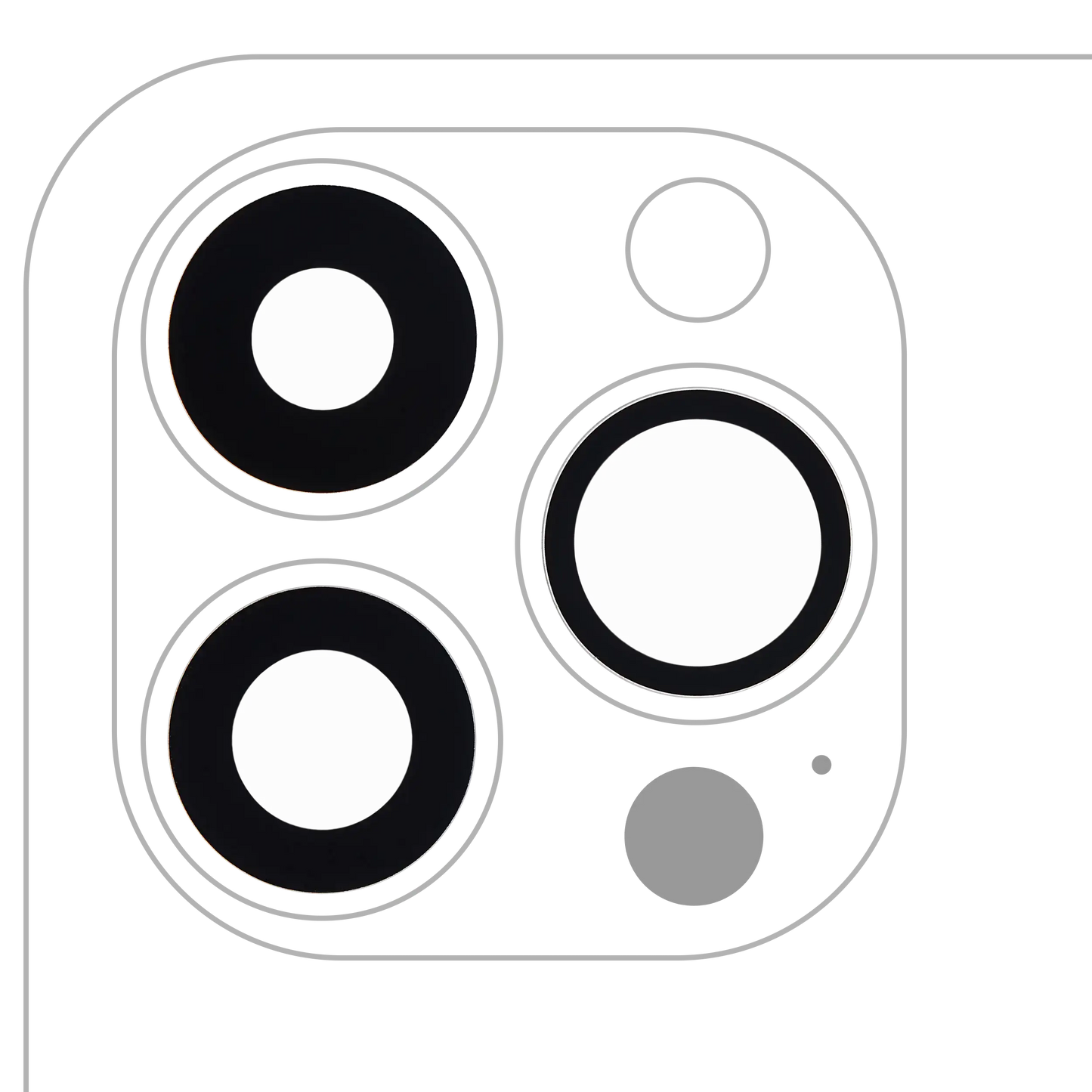 Lente de cámara trasera (solo cristal) con adhesivo para iPhone 13 Pro / 13 Pro Max (juego de 3 piezas) 100% Zafiro (Premium)