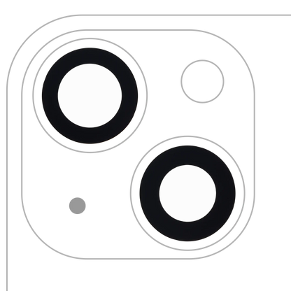 Lente de cámara trasera (solo cristal) con adhesivo para iPhone 13/13 Mini (juego de 2 piezas) (Premium) 100% Zafiro auténtico