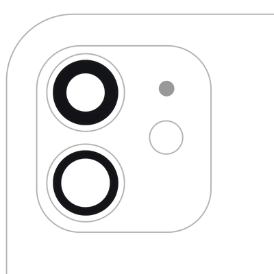 Lente de cámara trasera (solo cristal) con adhesivo para iPhone 12/12 Mini (juego de 2 piezas) (Premium) 100% Zafiro