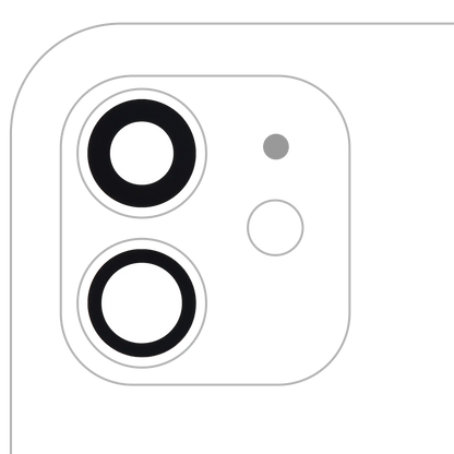 Lente de cámara trasera (solo cristal) con adhesivo para iPhone 12/12 Mini (juego de 2 piezas) (Premium) 100% Zafiro