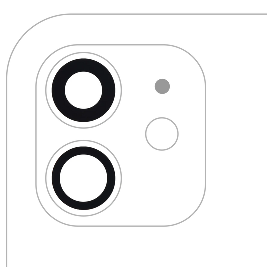 Lente de cámara trasera (solo cristal) con adhesivo para iPhone 12/12 Mini (juego de 2 piezas) (Premium) 100% Zafiro
