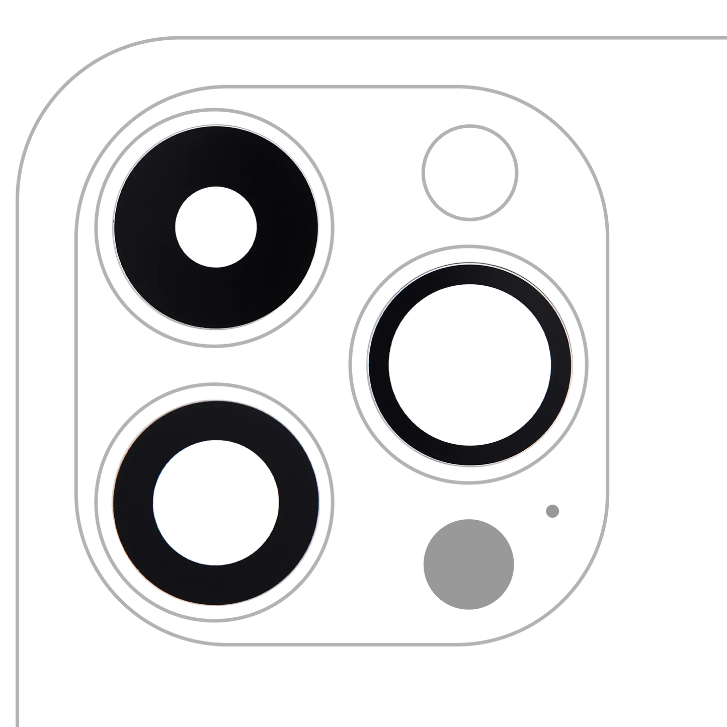 Lente de cámara trasera (solo cristal) con adhesivo para iPhone 14 Pro/14 Pro Max (juego de 3 piezas) (Premium) (Zafiro auténtico)