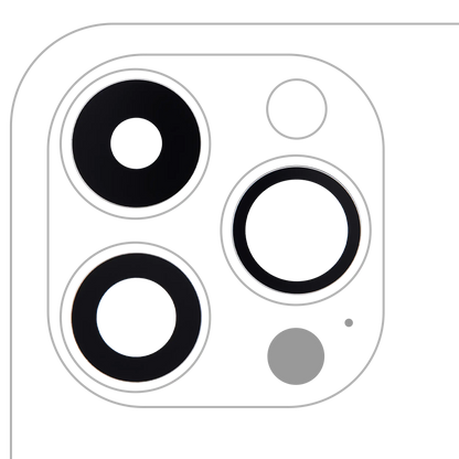 Lente de cámara trasera (solo cristal) con adhesivo para iPhone 14 Pro/14 Pro Max (juego de 3 piezas) (Premium) (Zafiro auténtico)