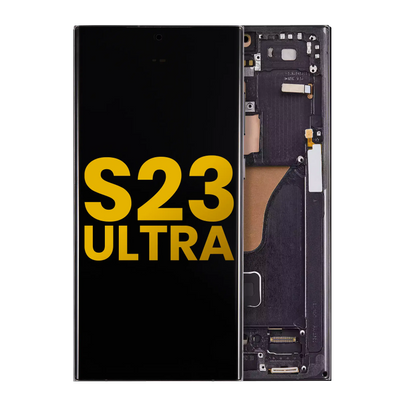 Pantalla OLED con marco para Samsung Galaxy S23 Ultra (EE. UU. e internacional) (reacondicionada) (Phantom Black)