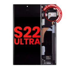 Ensamblaje OLED con marco para Samsung Galaxy S22 Ultra 5G (versión estadounidense e internacional) (Aftermarket Plus) (Phantom Black)