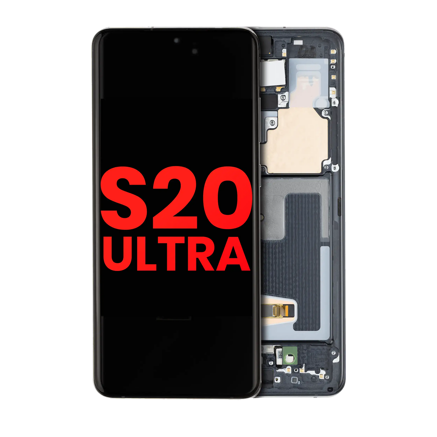 Ensamblaje OLED con marco para Samsung Galaxy S20 Ultra 5G (Aftermarket Plus) (Negro Cósmico)