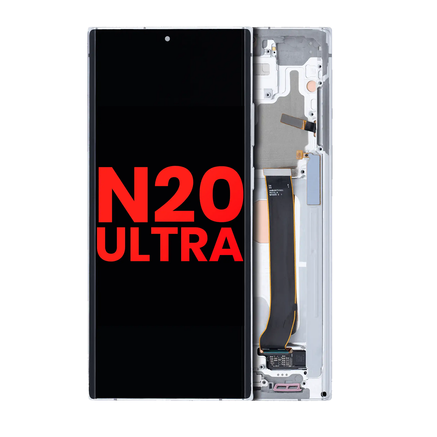 OLED Assembly With Frame For Samsung Galaxy Note 20 Ultra 5G (Aftermarket Plus) (Mystic White)