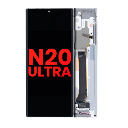 OLED Assembly With Frame For Samsung Galaxy Note 20 Ultra 5G (Aftermarket Plus) (Mystic White)