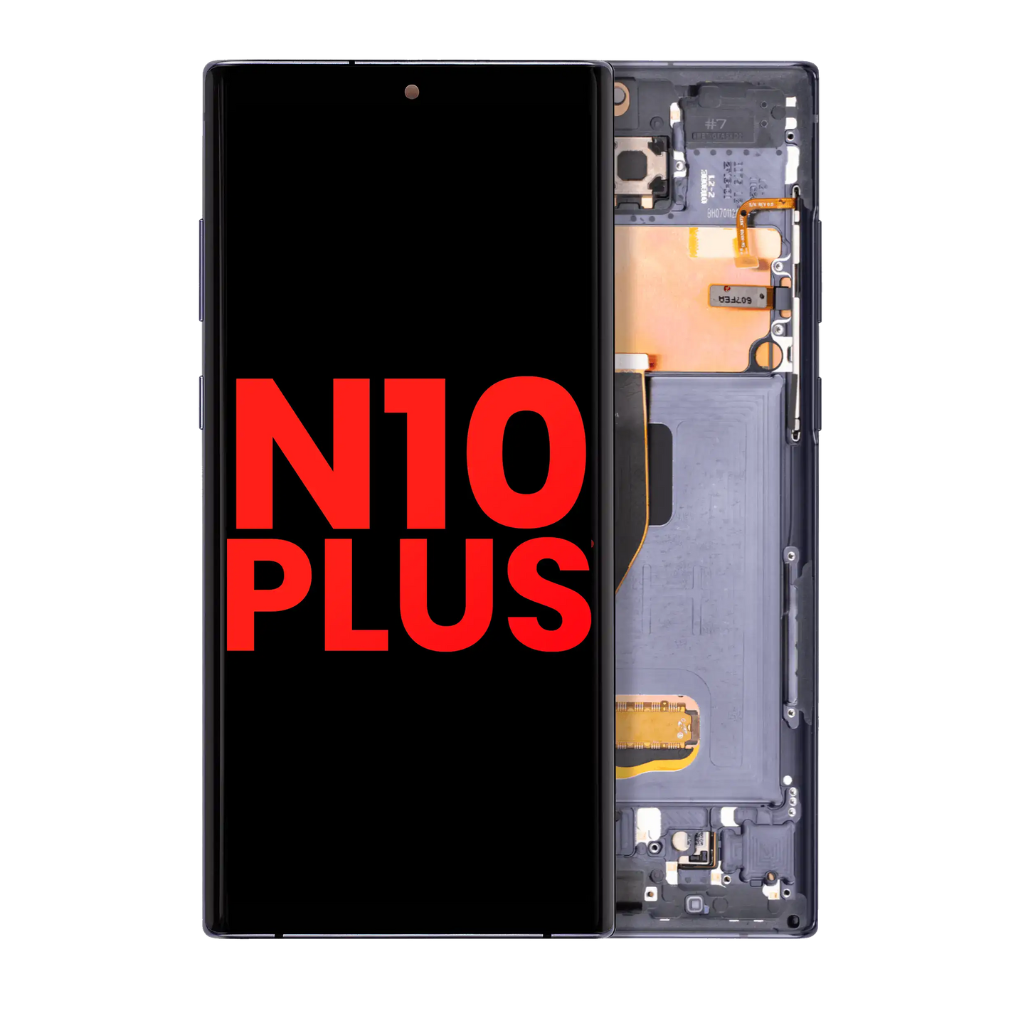 Conjunto OLED con marco para Samsung Galaxy Note 10 Plus/5G (Plus de repuesto) (Negro Aura)