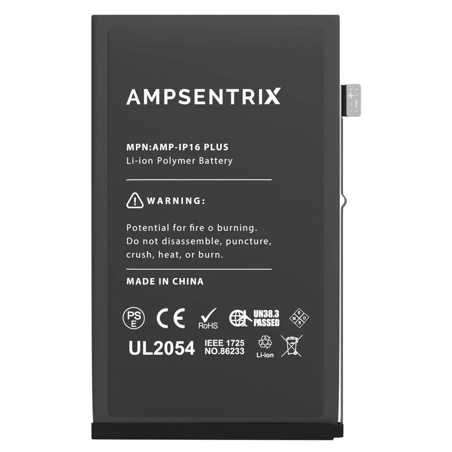 Batería de repuesto para iPhone 16 Plus (AmpSentrix Basic)