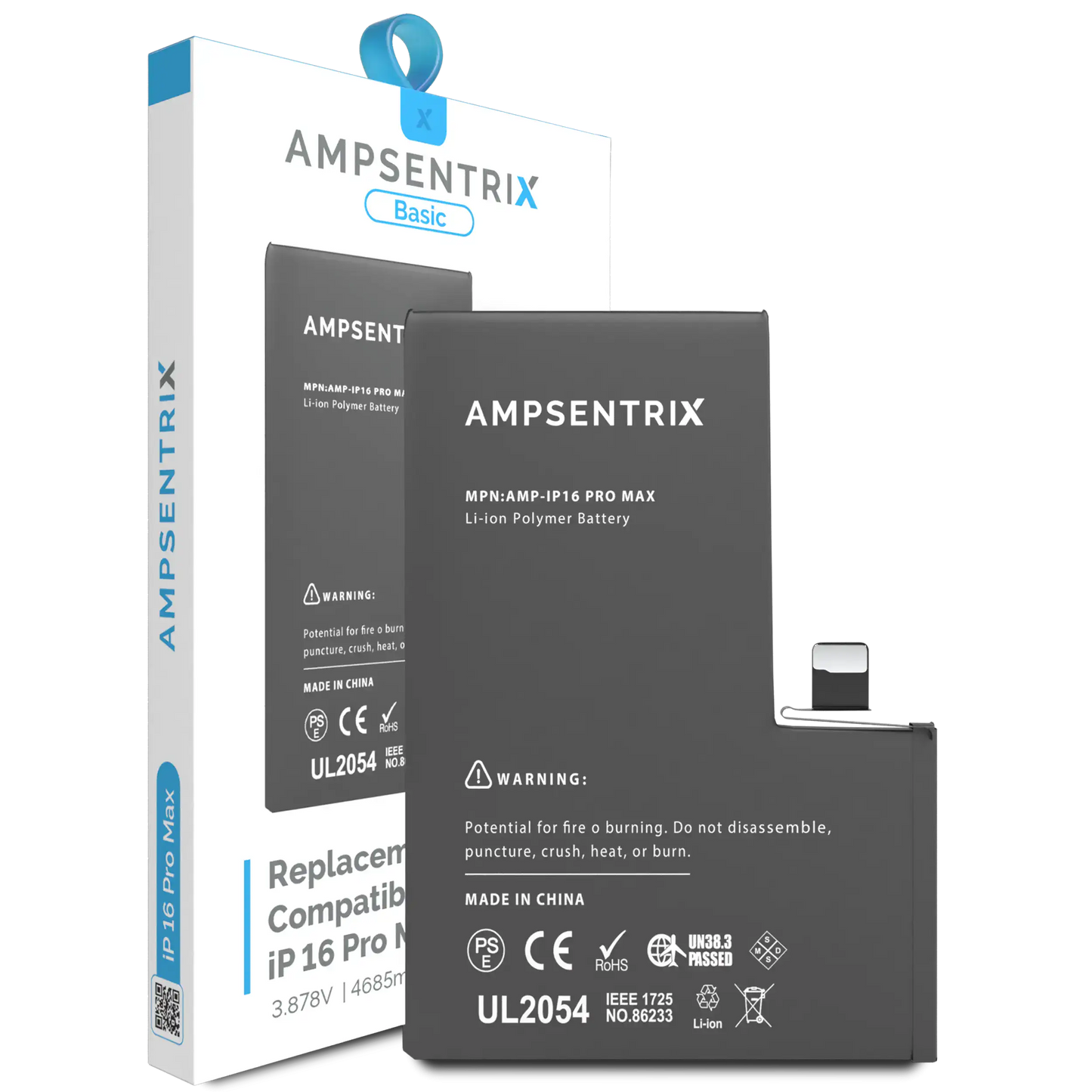 Batería de repuesto para iPhone 16 Pro Max (AmpSentrix Basic)