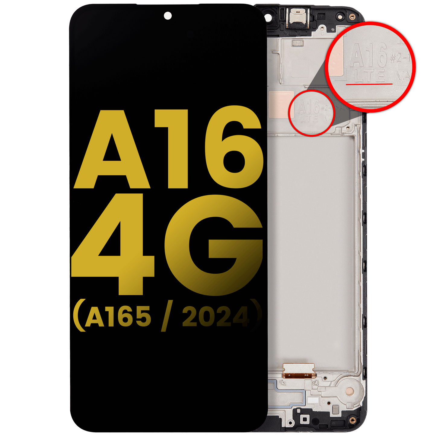 Ensamblaje OLED con marco para Samsung Galaxy A16 4G (A165 / 2024) (Reacondicionado) (Todos los colores)