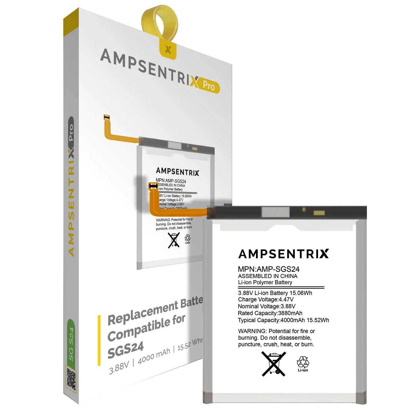 Batería de repuesto para Samsung Galaxy S24 5G (AmpSentrix Pro)