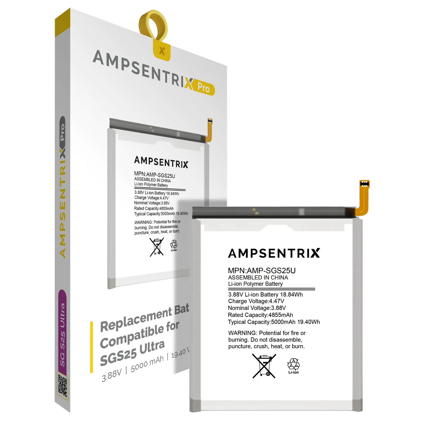 Batería de repuesto para Samsung Galaxy S25 Ultra (AmpSentrix Pro)