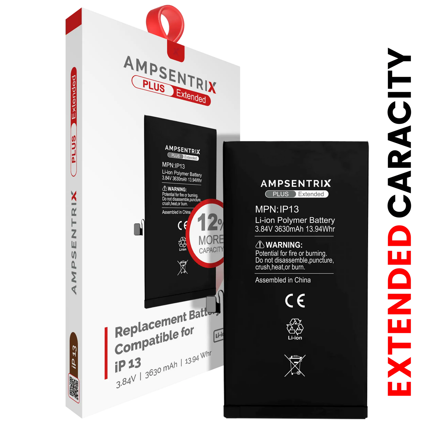 Batería de repuesto para iPhone 13 (AmpSentrix Plus Extended)