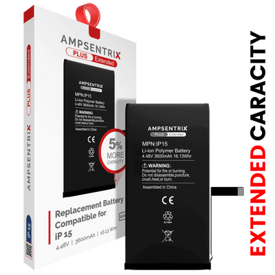 Batería Autoprogramable para iPhone 15 (AmpSentrix Plus Extended)