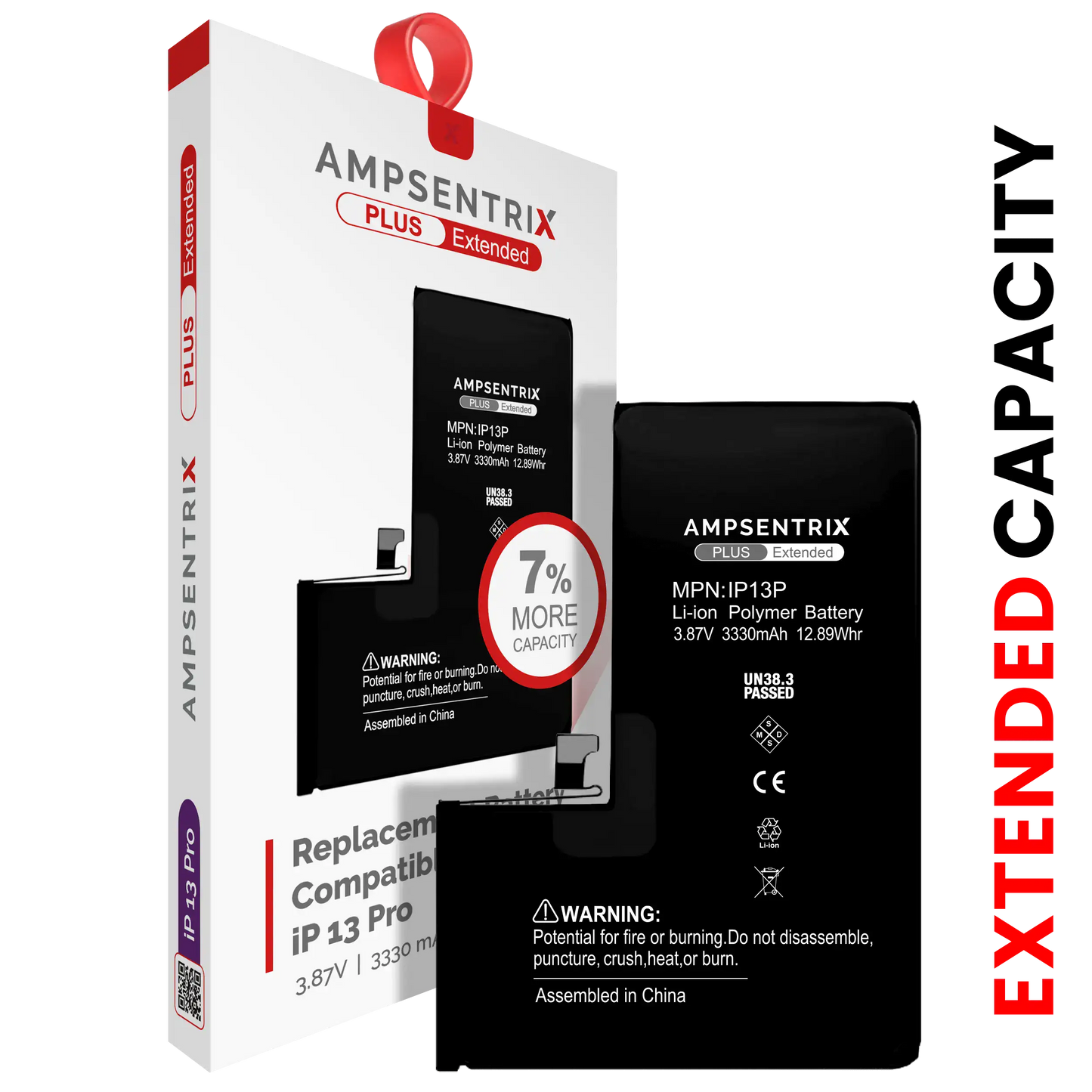 Batería de repuesto para iPhone 13 Pro (AmpSentrix Plus Extended)