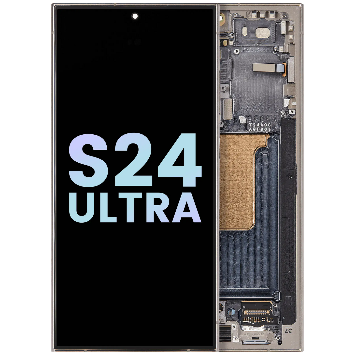 OLED Assembly With Frame For Samsung Galaxy S24 Ultra (Service Pack) (Titanium Gray)