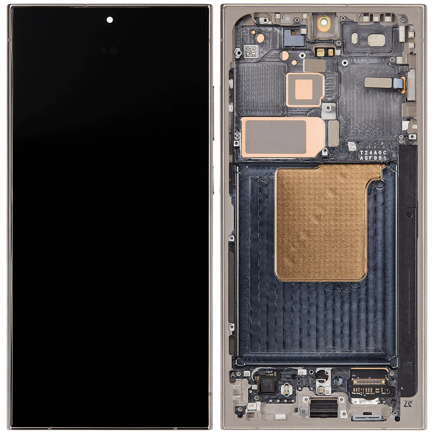 OLED Assembly With Frame For Samsung Galaxy S24 Ultra (Service Pack) (Titanium Gray)