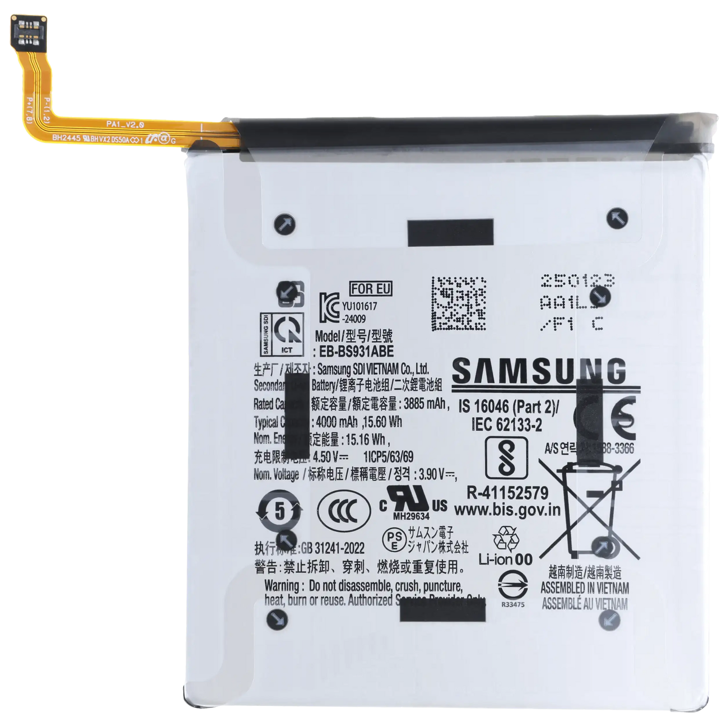 Batería original para Samsung Galaxy S25 5G (Service pack)