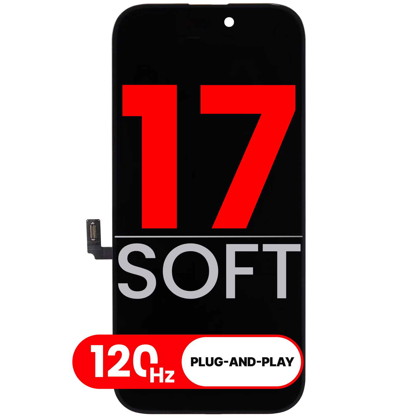 Pantalla OLED para iPhone 17 (Aftermarket Plus: Soft 3.0) (120 Hz)
