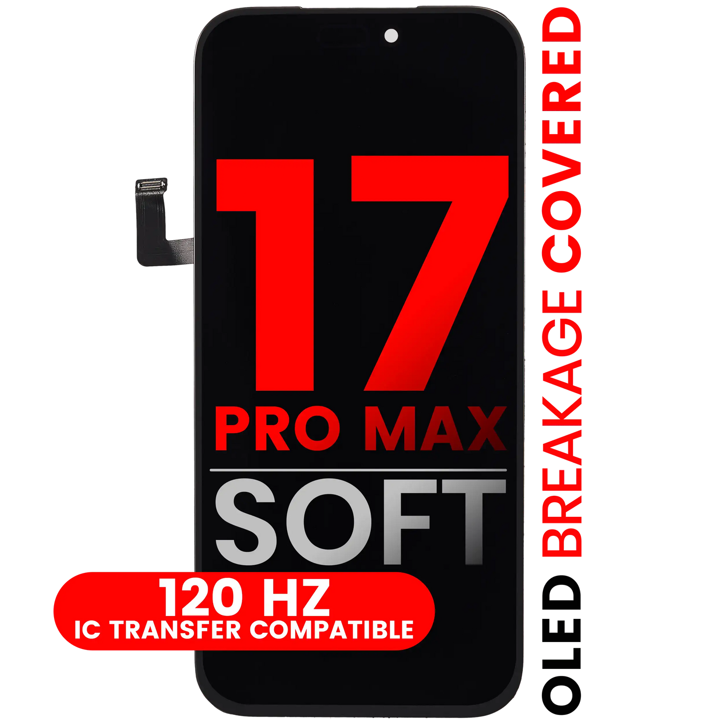 Pantalla OLED para iPhone 17 Pro Max (Aftermarket Pro: XO7 Soft) (120 Hz)
