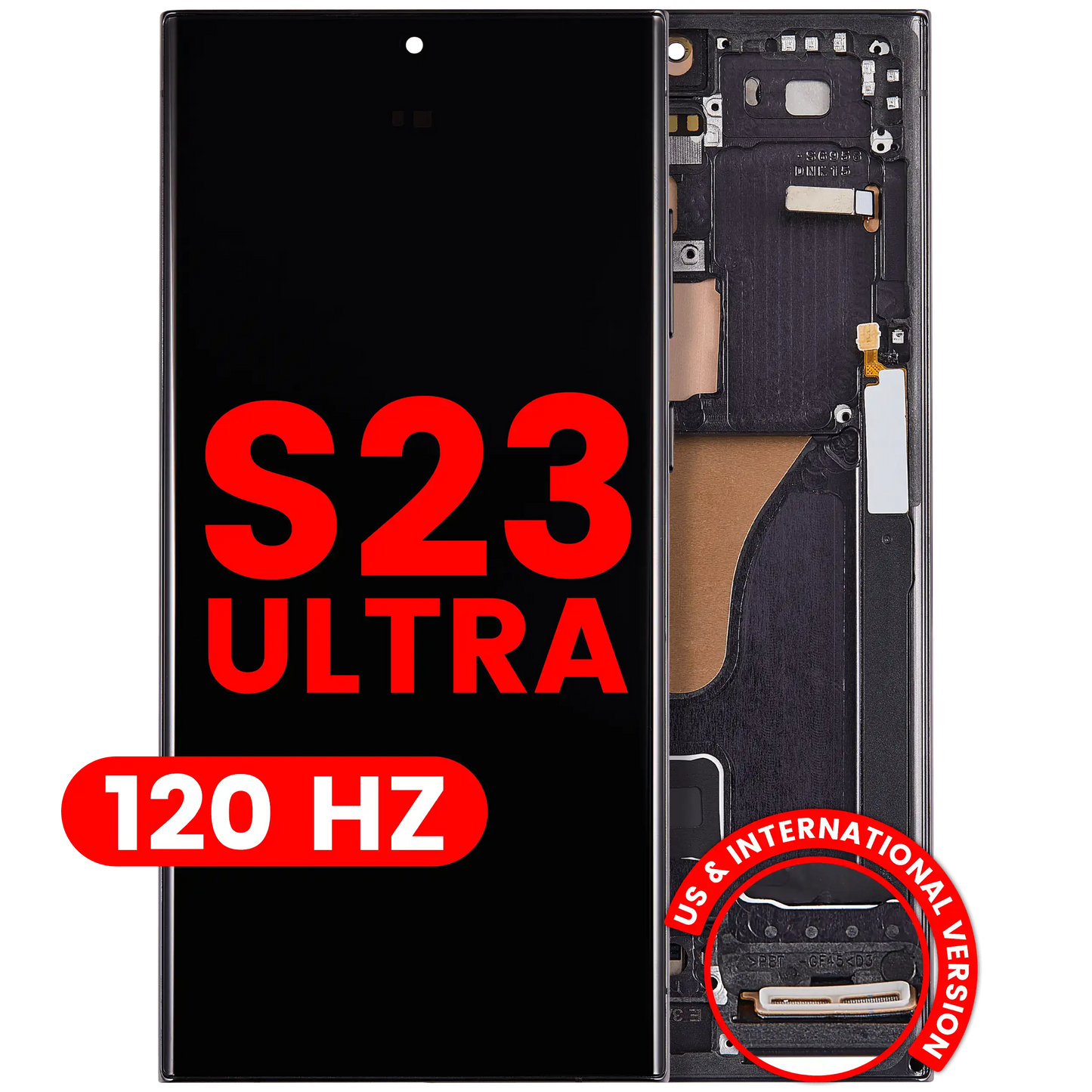 Pantalla Samsung S23 Ultra Oled Con Marco Negro (Am Plus) (120 Hz)