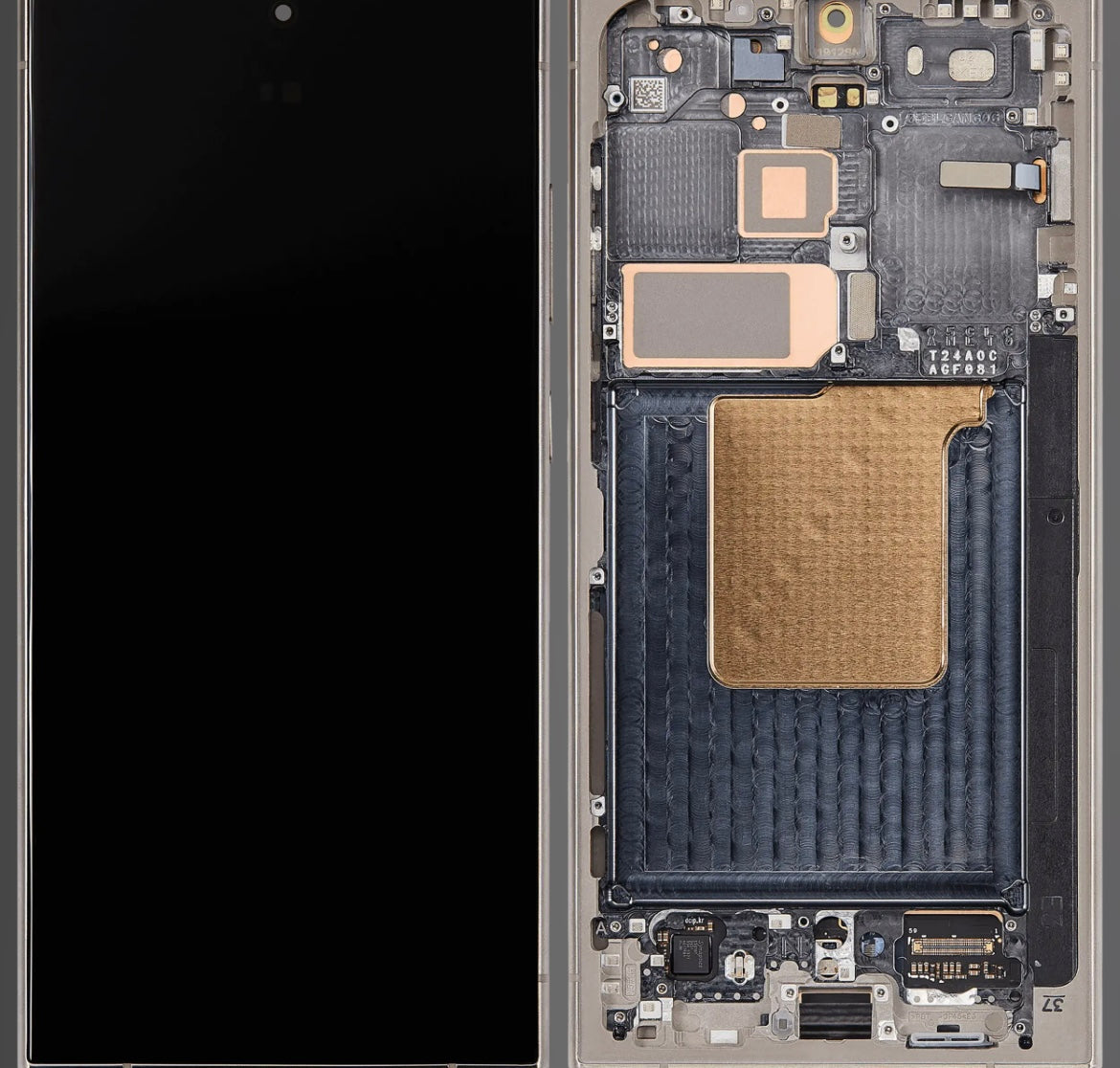 Pantalla Oled con marco para Samsung Galaxy S24 Ultra (versión de EE. UU. e internacional) (Aftermarket Plus) (Negro titanio) (120 Hz)